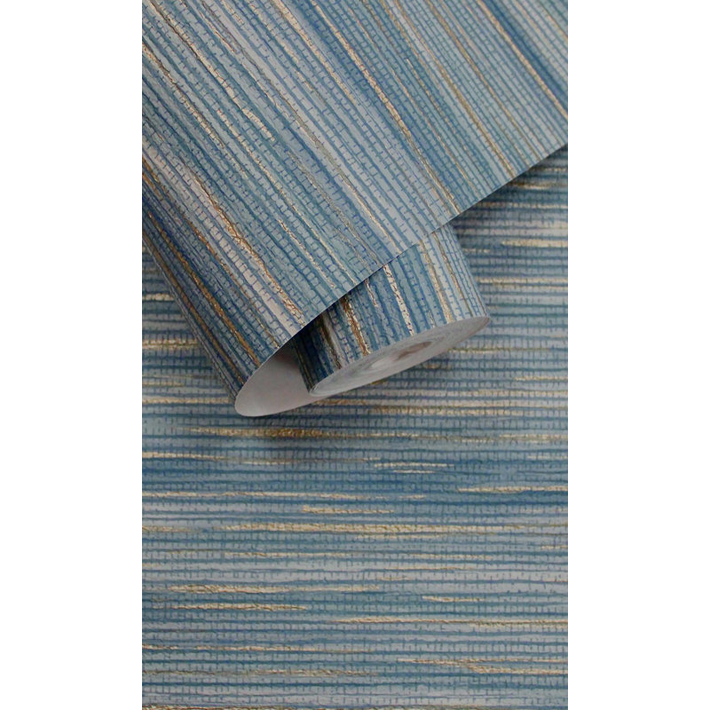 Rouleau de papier peint texturé L 33 pi x l 21 po, Marine