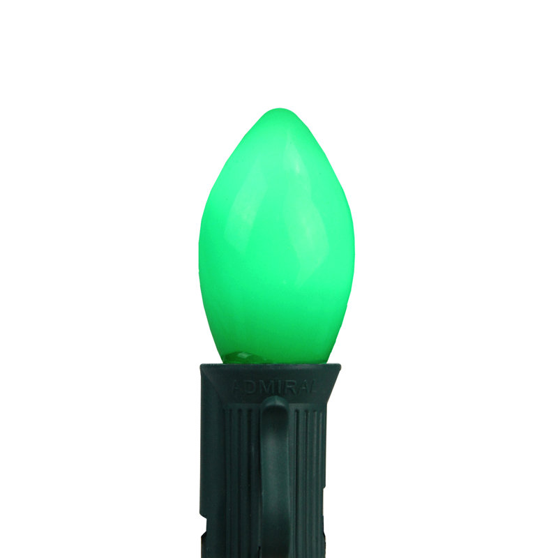 Ampoules de rechange opaques DEL de Noël C7, Vert