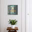 Decorative key box for wall, Opens to the left, 30x30x5, Black, Colorful motivational text and energetic composition, 