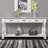 63inch Long Wood Console Table with 3 Drawers and 1 Bottom Shelf Antique White-1689350685