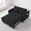 Canapé-lit convertible 3-en-1 avec fonction d'inclinaison, dossier réglable à 3 positions, canapé modulaire à 2 places avec poches latérales et coussins, velours noir de 54 po de largeur, idéal pour le salon et l’appartement