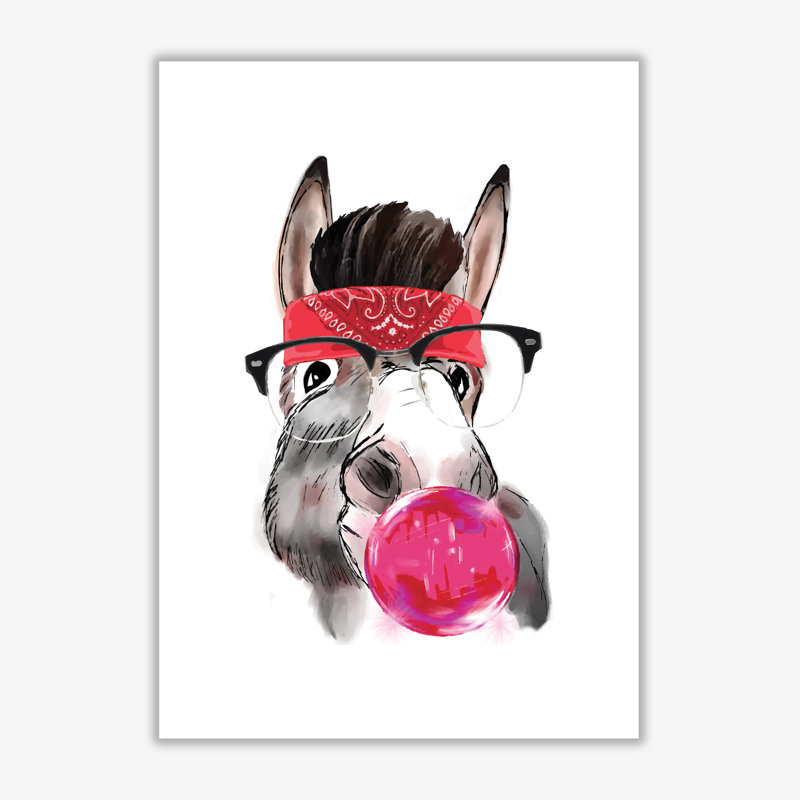 Gangster Donkey - Rectangle Print, 30 cm H x 21 cm W x 1 cm D, No Frame