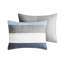 Literie de chambre à coucher moderne avec édredon à rayures et draps - Drap gris bleu marine tendance-121313529