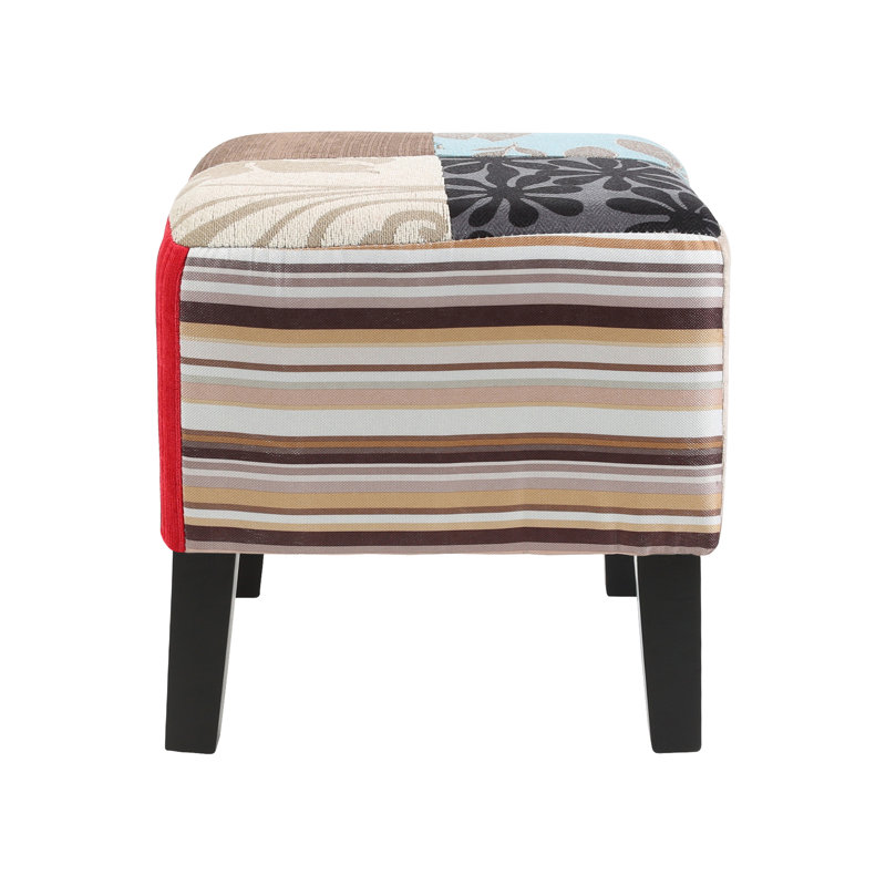 34.5cm Wide Square Floral Standard Ottoman