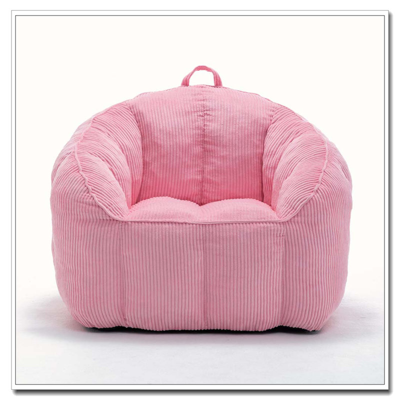 Comfy Corduroy Large Bean Bag Chairs with Armrests, Pink