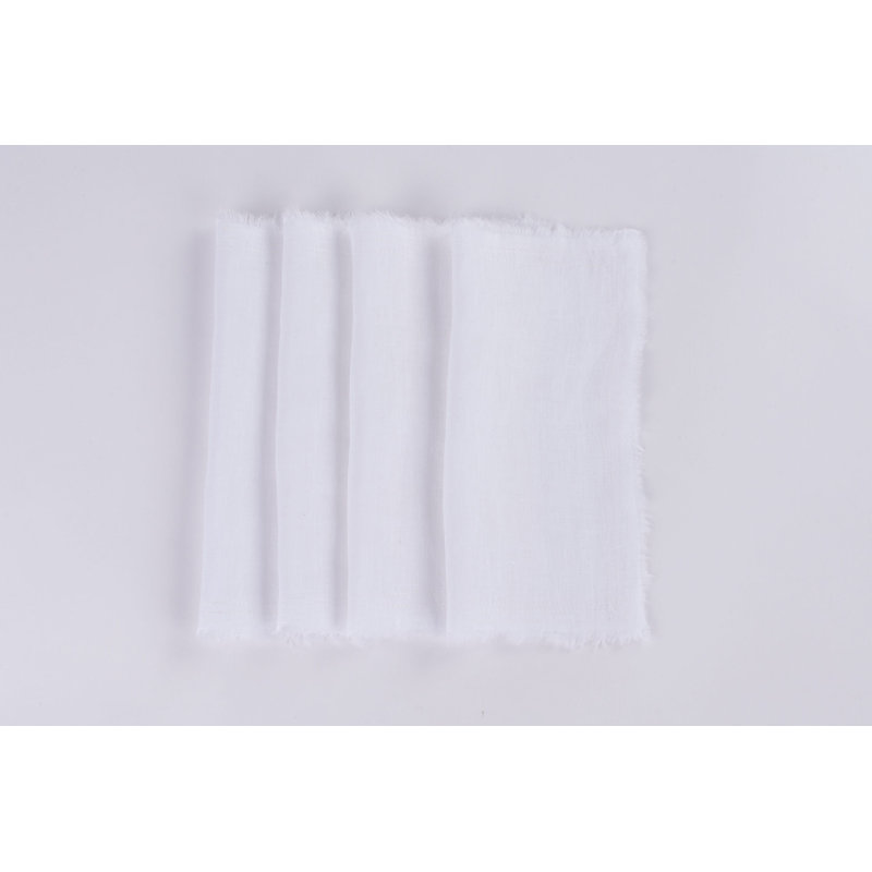 Lirida Brighton Linen Cocktail Napkins, White