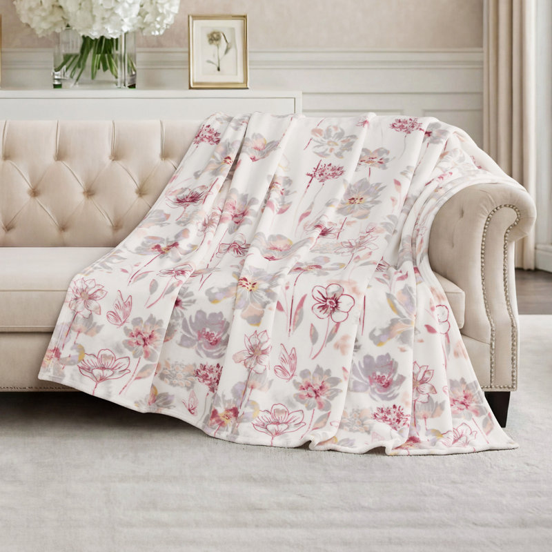 BCBG Plush 60" x 70" Oversized Throw Blanket, Serenity