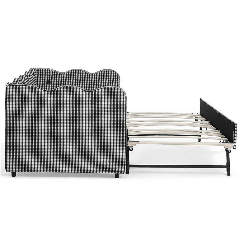 Lit de jour Cozy Gingham, Noir