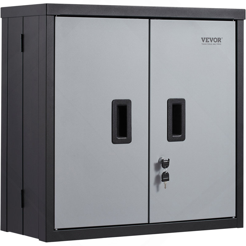 Armoire murale pliable, armoire de garage en métal, petite armoire murale 26 po, capacité de chargement de 240 lb, tablette réglable