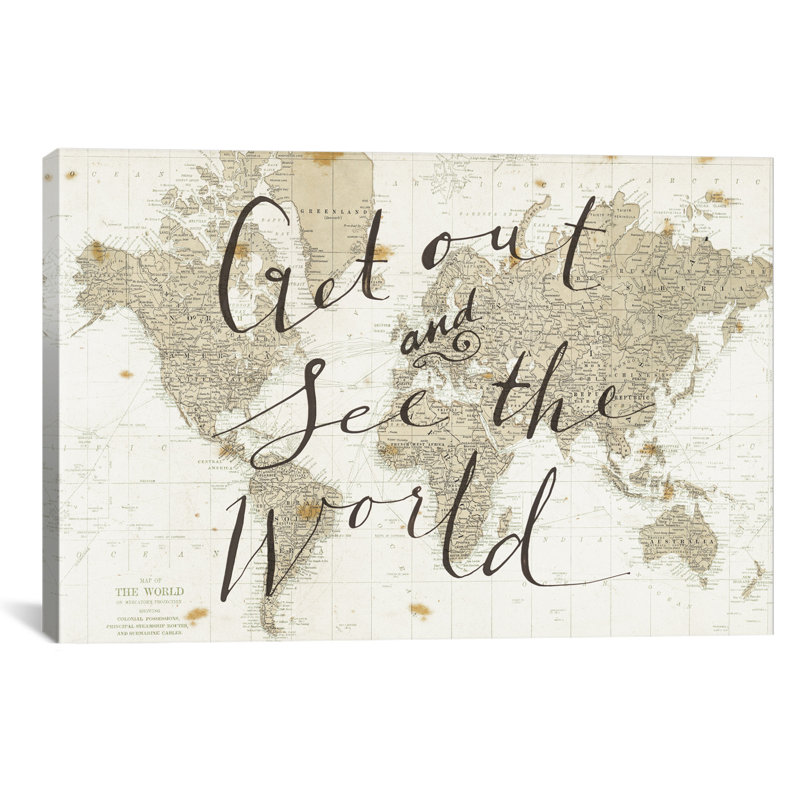 Get Out And See The World by Sara Zieve Miller - Print, 12" H x 18" W x 1.5" D, Canvas