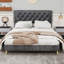 Luxueux lits en velours, grand, gris, style moderne pour la chambre principale
