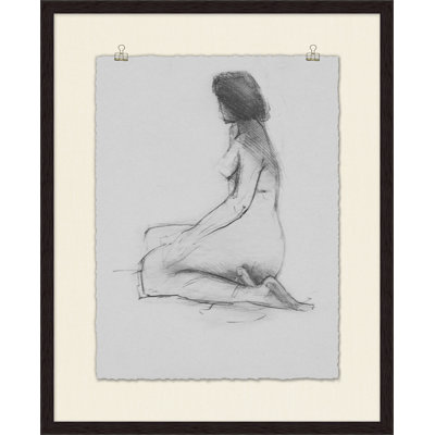 Figure Study 1' Framed Print on Glass