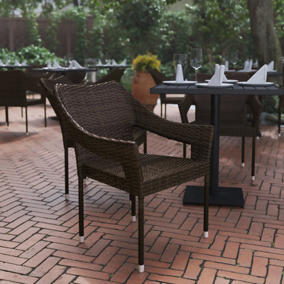 Antoinique All Weather Commercial Grade PE Rattan Stacking Patio Chairs