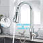 Kitchen Sink Faucet 1 Hole Single Handle 360° Swirl Pull Down Sprayer Mixer Tap-29179770