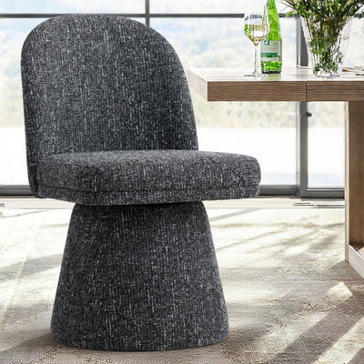 Upholstered Fabric 360°Swivel Dining Side Chair