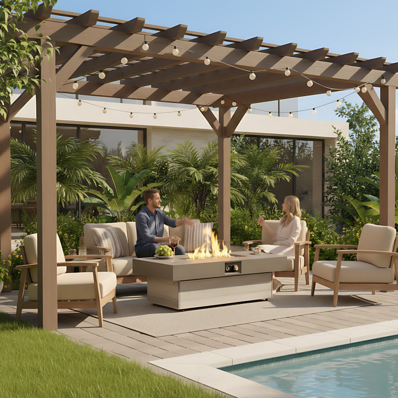 Outdoor Fire Table with Two Height Options, 48 x 24 Inch Rectangle Fire Pit 50000 BTU Propane Fire Pit, Ideal to Pair with Patio Sets