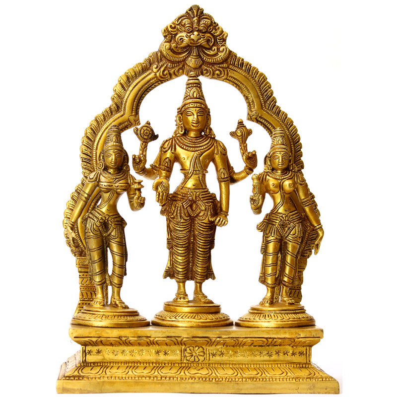 Lord Vishnu avec Shridevi et Bhudevi