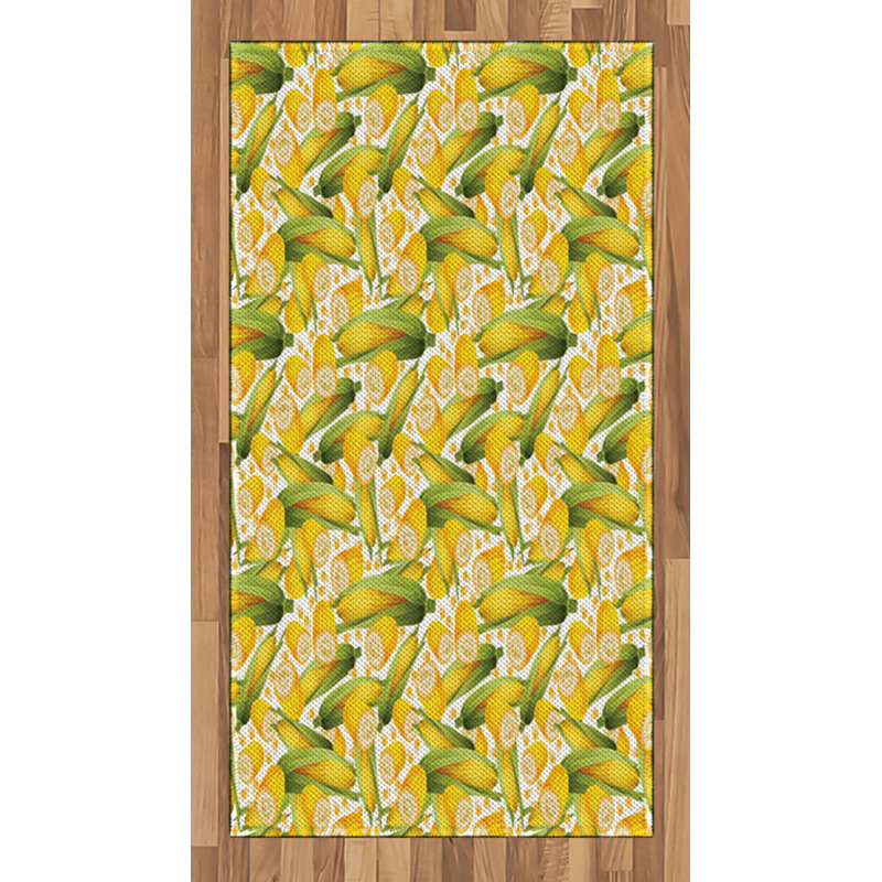 Tapis décoratif en polyester à haute densité de fibres de maïs, Rectangle 2 pi 7 po x 5 pi