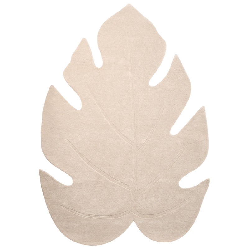 Novelty 160 cm x 230 cm Wool Hand Tufted Area Rug, White
