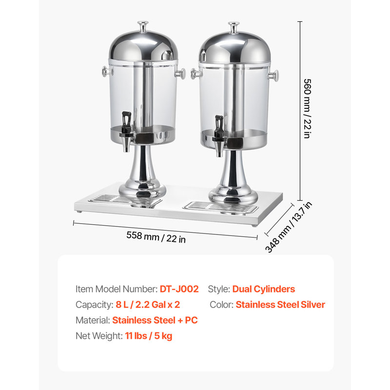Distributeur de boissons 2,1 gallons x 2