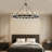 60" 18-Light Glass Shade Wagon Wheel Chandelier