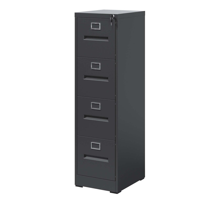 File Cabinet With Lock Metal Vertical File Cabinet Office Home, A4 Legal/Letter Size Narrow File Cabinet Locked,Assembly Required