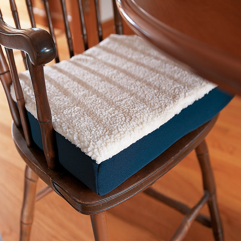 White and Blue Orthopedic Gel Seat Cushion with Removable Cover