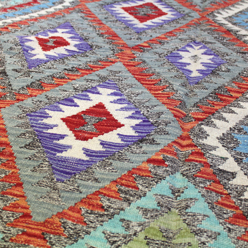 Tapis unique en laine noué à la main 4 pi 2 po x 5 pi 6 po nouvel âge Ouzbek