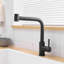 Robinet de lavabo, robinets de cuisine noirs avec douchette extractible, robinet de mini-bar pour salle de bain