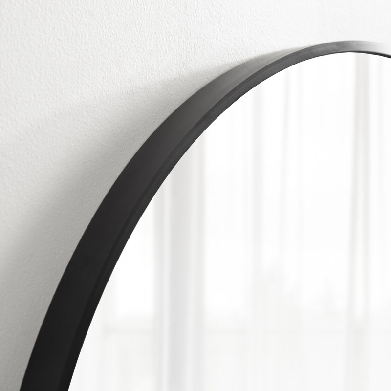 Anacleta Metal Arch Mirror, Black, 36" x 32"