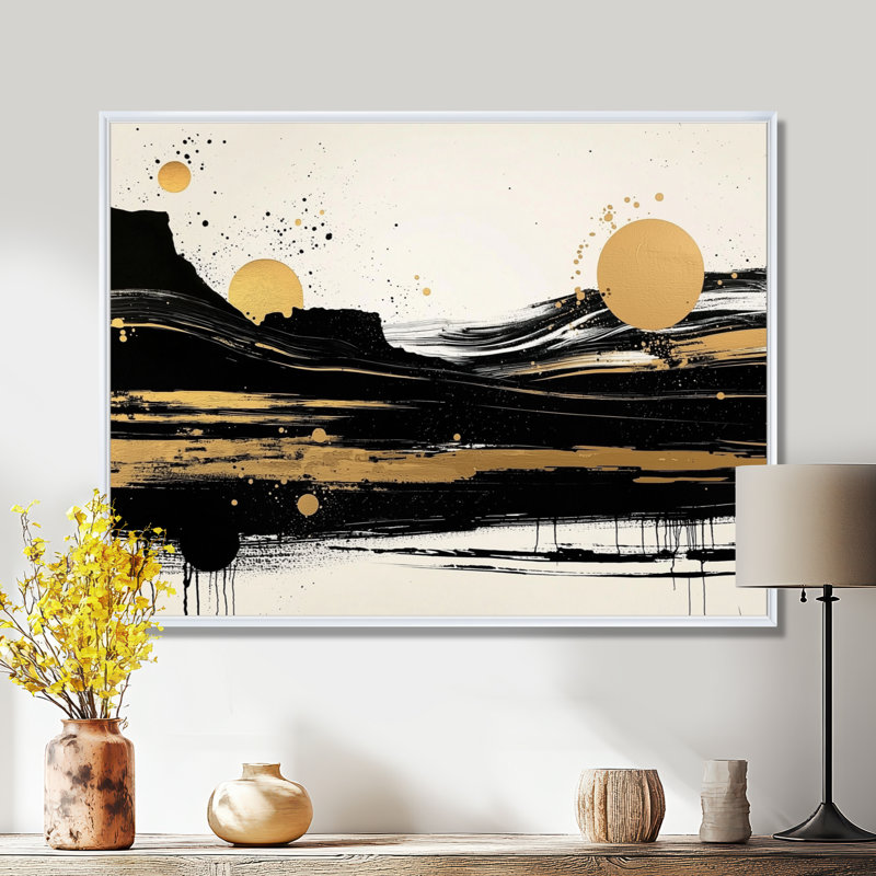 Radiant Drift of Canyon Desert III - impression d'art mural Canyon, H 16 po x l 32 po, Blanc