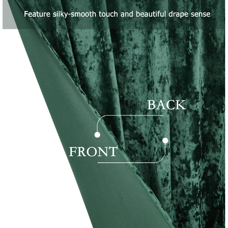 Forest Green Velvet Room-Darkening Window Panel Set