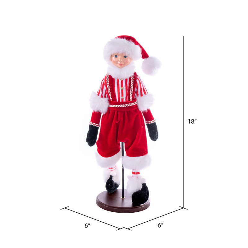 Le garçon de fées menthe poivrée rouge 18 po avec support The Holiday Aisle®.