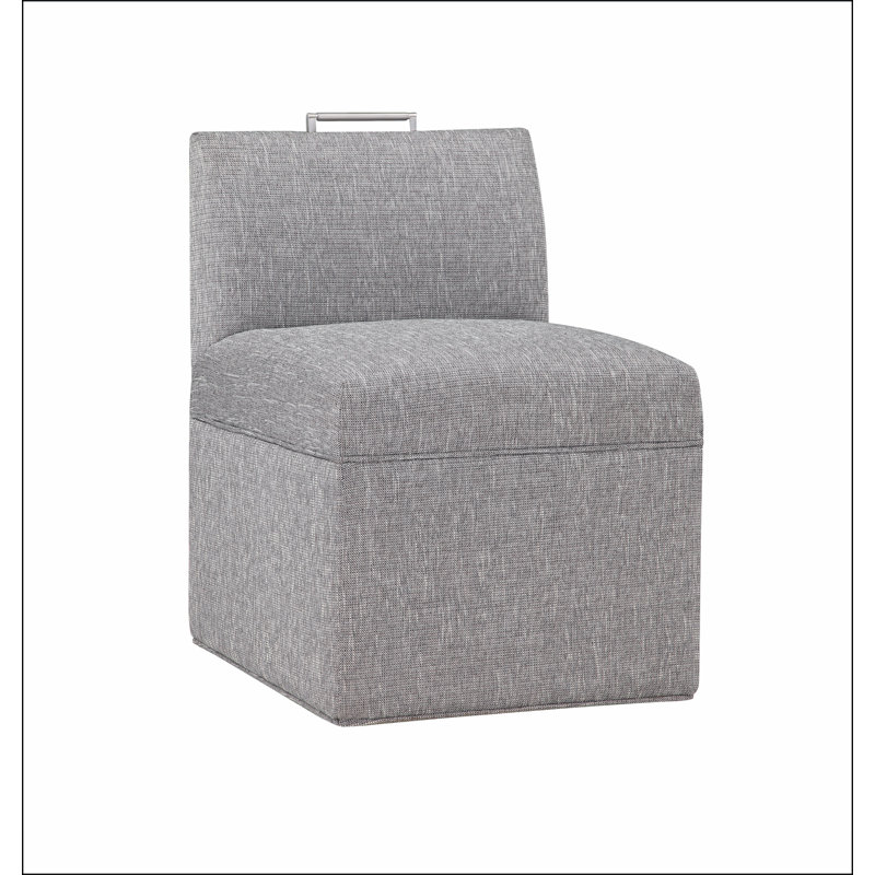 Grey Fabric Armless Chair