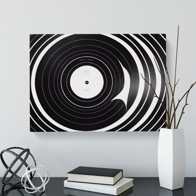 Glowing Vinyl Record Art - Wrapped Canvas Print