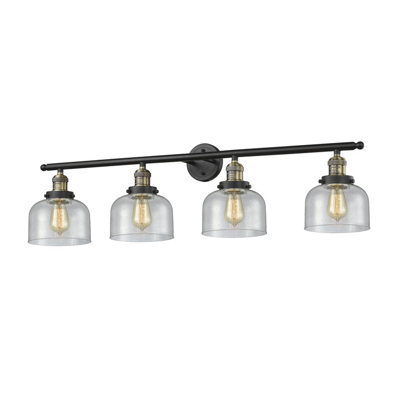 Reyhani 4 - Light Dimmable Vanity Light, Black Brushed Brass, Clear