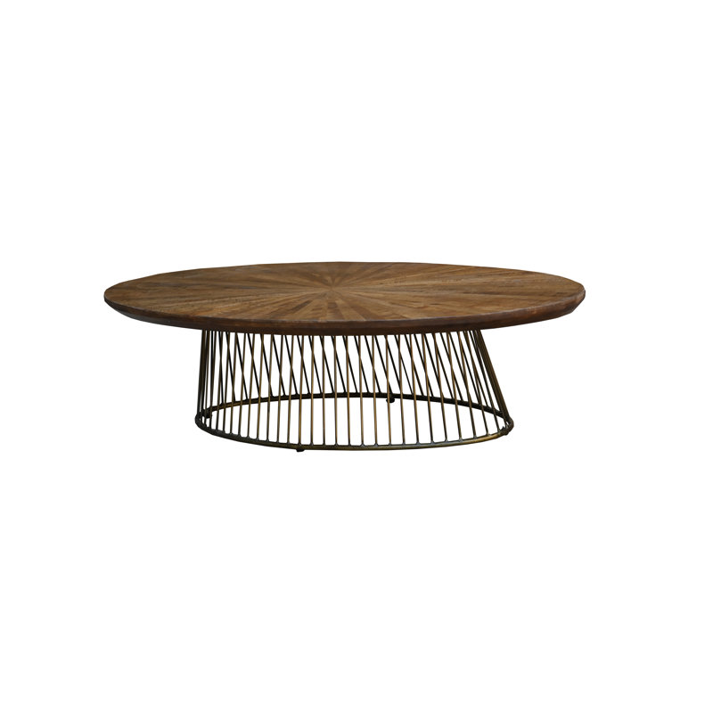 Table basse ovale en métal avec plateau soleil CAYLEY