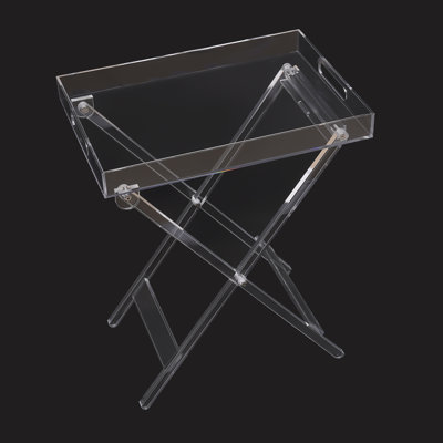 Table-plateau pliante en acrylique transparent Molly-Rose pour petits espaces