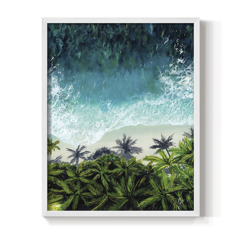 Escapism Framed Print - Solid Wood, White, 10" H x 8" W