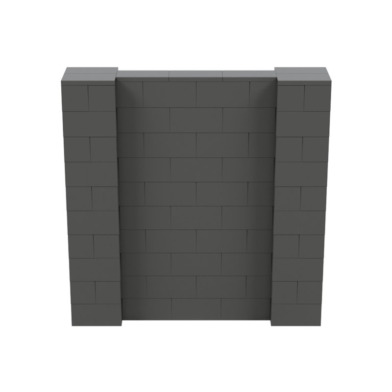 Ensemble mural de blocs géants 7 'T, H 60 po x l 60 po x P 12 po, Gris foncé