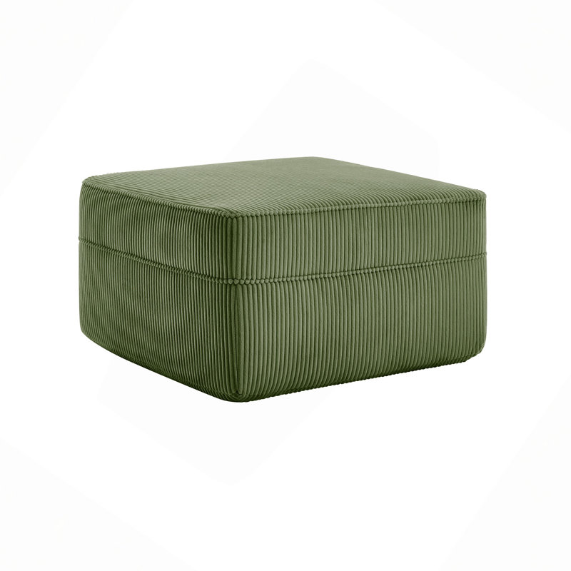 Martha Ottoman Corduroy, Green