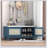 Boho Rattan Entryway Bench with Storage, Cushioned Shoe Bench with Double Doors, Wooden Organizer for Hallways-1313753687