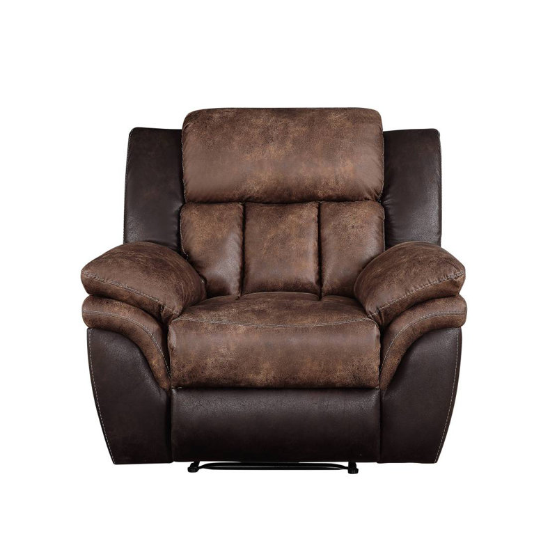 Fauteuil inclinable touffeté poli caramel et espresso