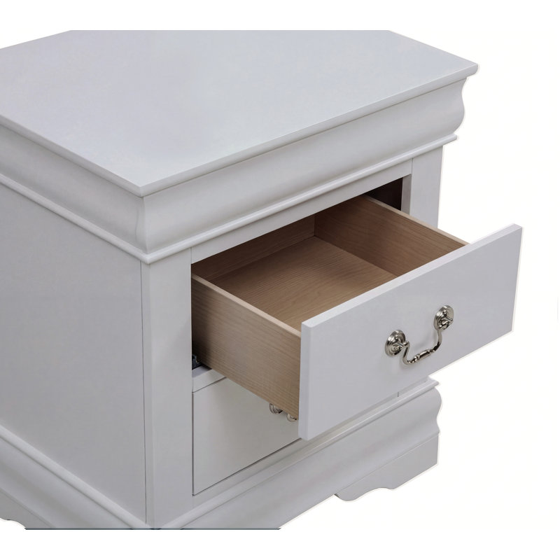 Commode à 5 tiroirs Louis Philip en bois massif avec 1 tiroir Greige