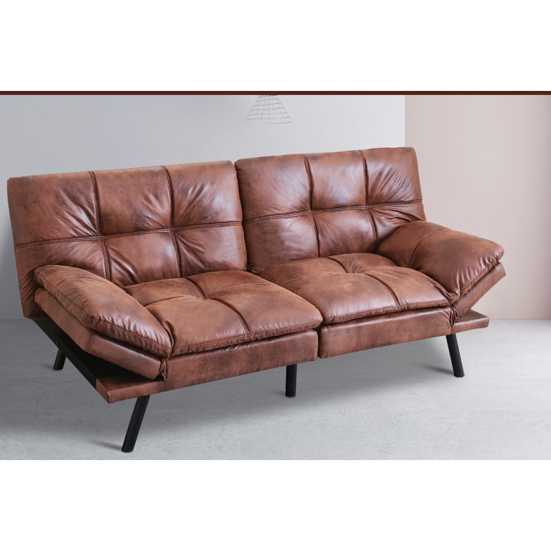 Canapé-lit convertible 71 po, canapé-lit futon simple, Brun