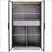 Freestanding Glass Door Display Cabinet With LED Lighting,Internal 2 Drawers And Adjustable Shelves