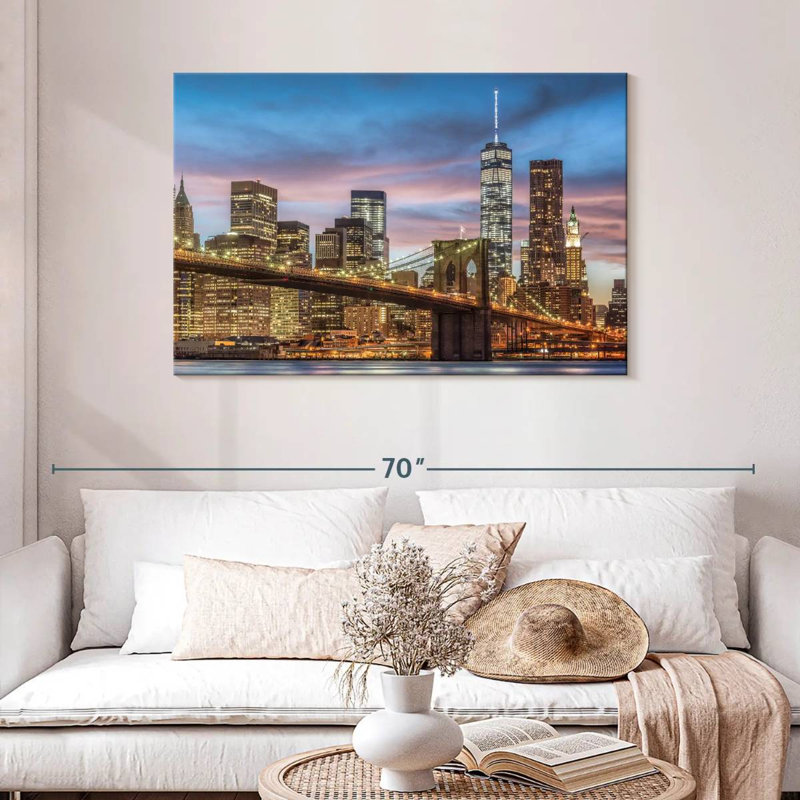 Lilie Brooklyn Bridge Skyline, H 30 po x l 45 po