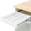 Chariot pour îlot de cuisine moderne avec abattant en blanc, DEL, 2 portes coulissantes en verre, 1 porte d'armoire rabattable, tablette ajustable, tiroirs, rallonge à rallonge scandinave chic, blanc