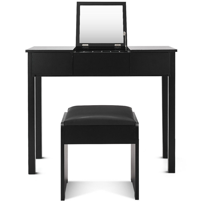 Mirada Dressing Table with Mirror, Black