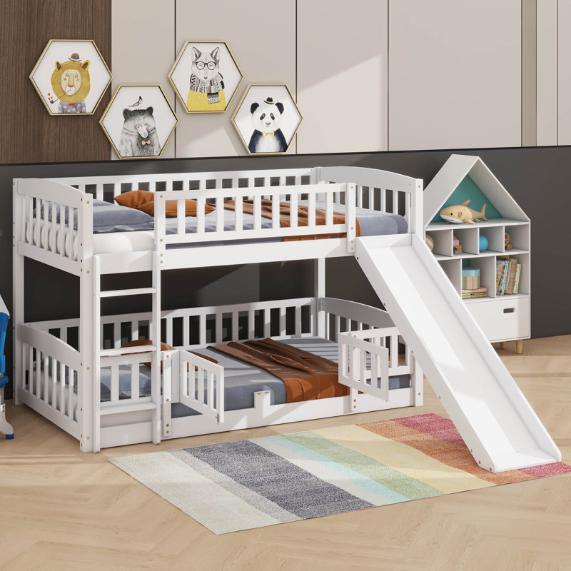 Lits superposés pour enfants de faible hauteur, Blanc